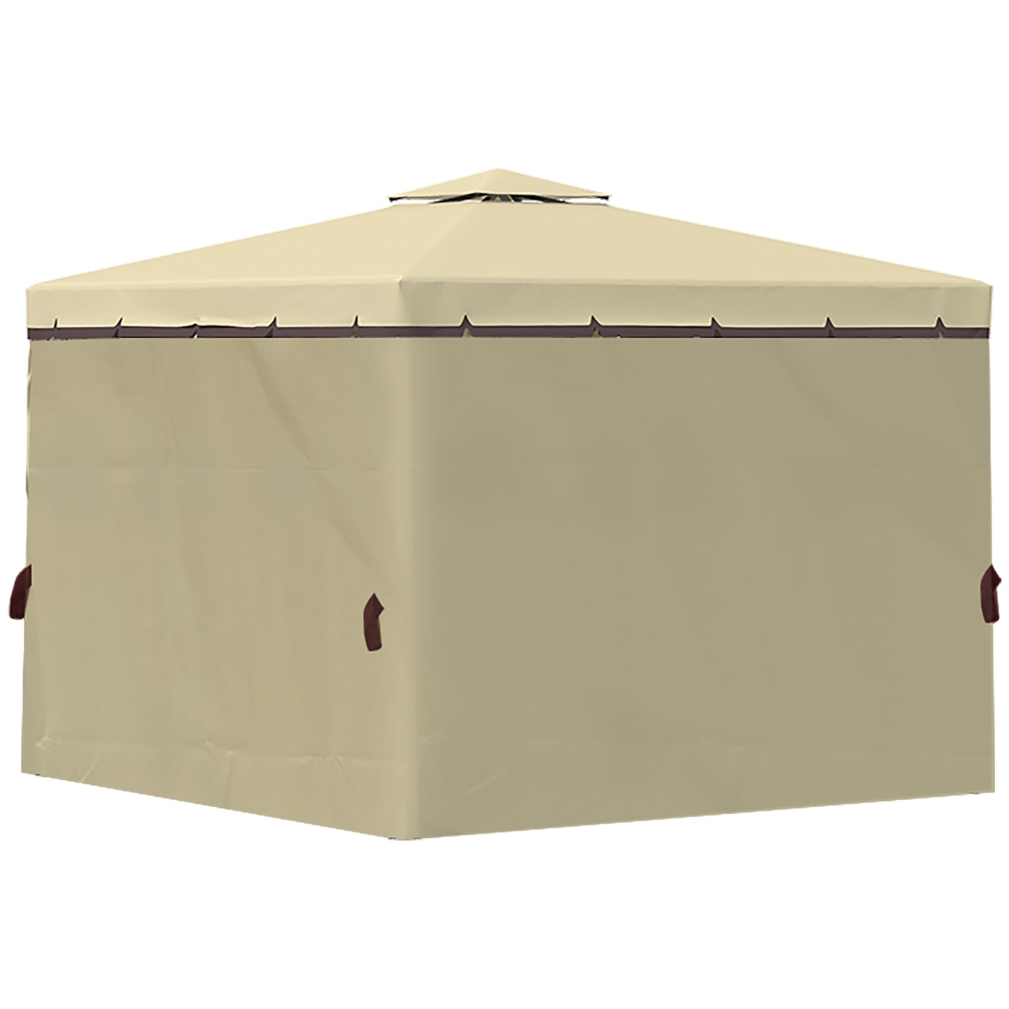 Outsunny 3 x 3(m) Patio Gazebo Canopy Garden Pavilion Tent Shelter with 2 Tier Water Repellent Roof