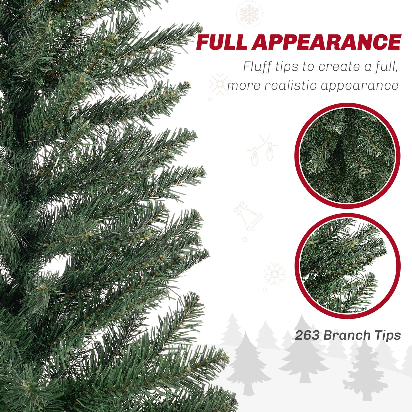 5ft Slim Christmas Tree Artificial -  263 Tips