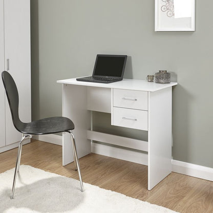 Panama Desk White 2 Drawers