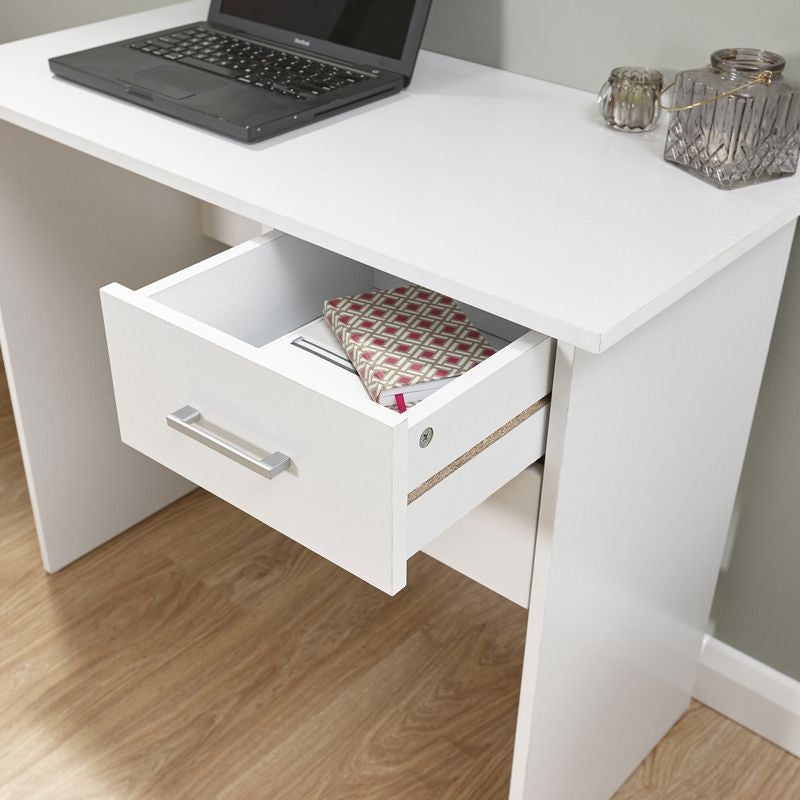 Panama Desk White 2 Drawers