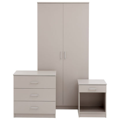 Panama 3 Piece Bedroom Furniture Set Grey