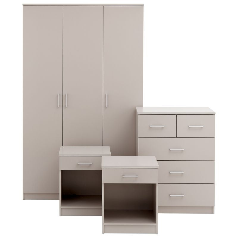 Panama 4 Piece Bedroom Furniture Set Grey