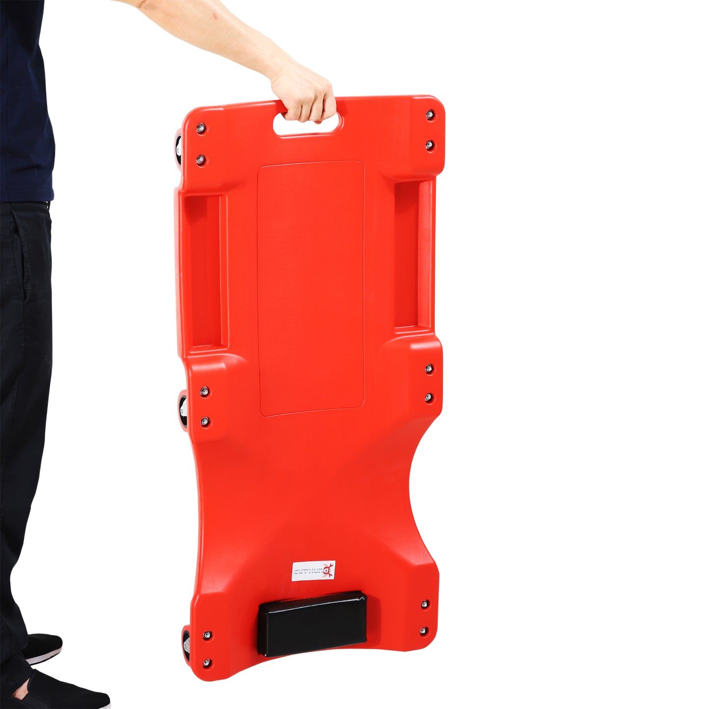 Mechanic Creeper Trolley With Head Rest Red by Durhand