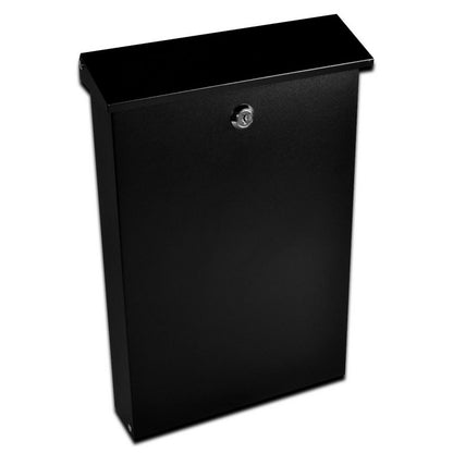 Pluto Letterbox Stainless Steel Black 38cm