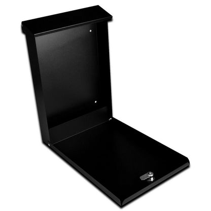 Pluto Letterbox Stainless Steel Black 38cm