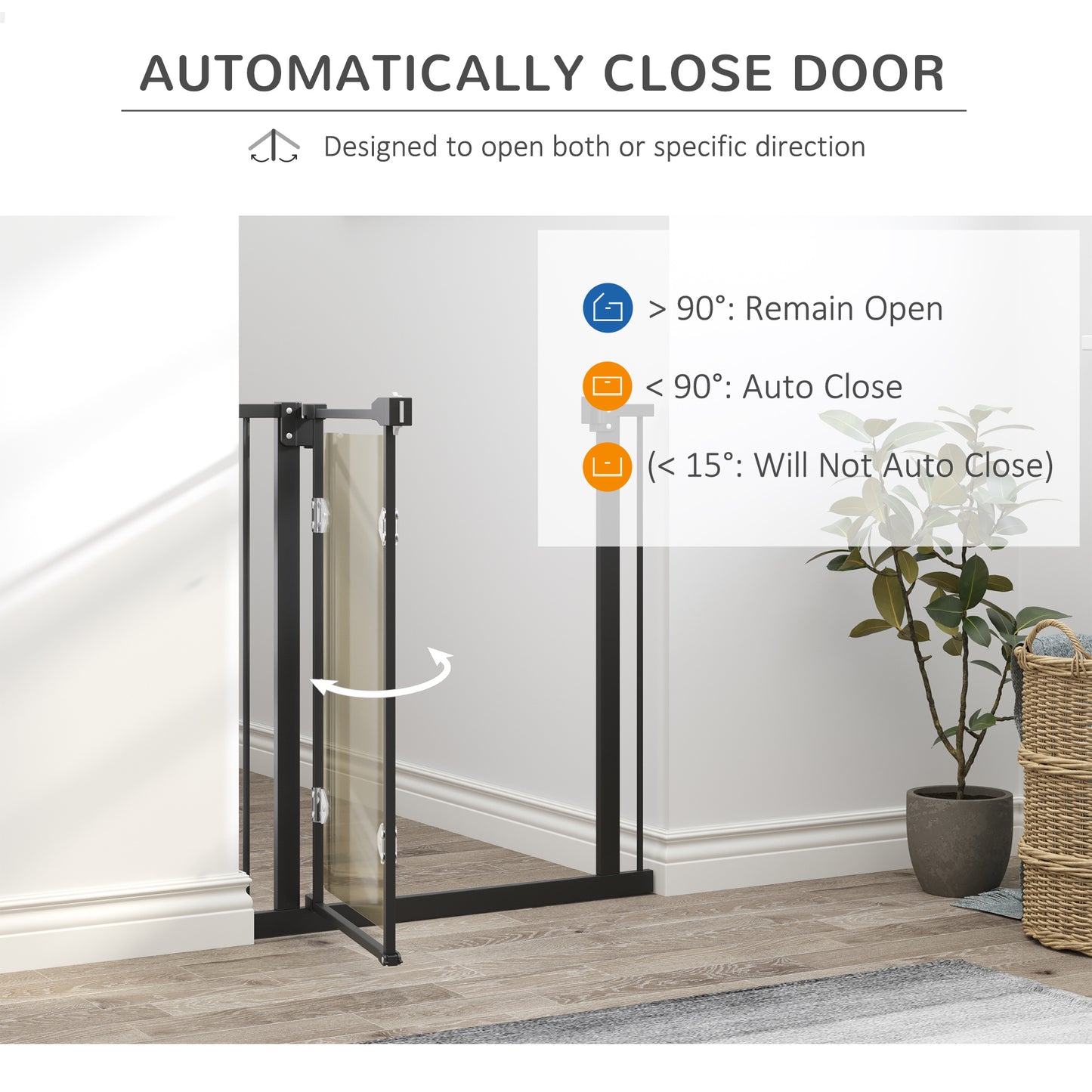 PawHut Pressure Fit Safety Gate for Doorways and Staircases