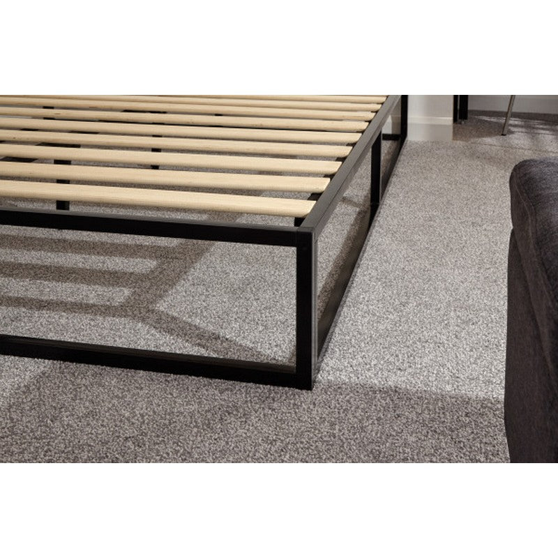 Platform Double Bed Metal Black 4 x 6ft