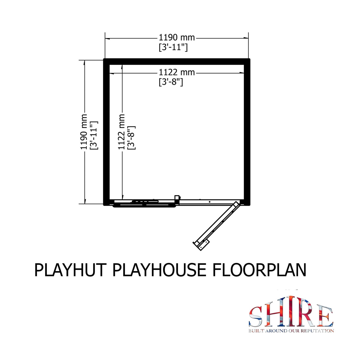 Shire Playhut 4' x 4' 3" Apex Children's Playhouse - Premium Dip Treated Shiplap