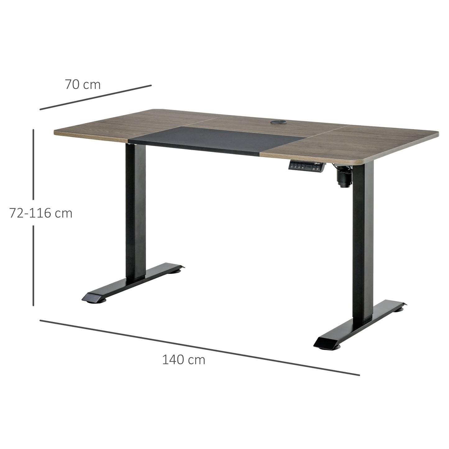 Vinsetto Height Adjustable Electric Standing Desk Stand Up Desk for Home Office Black