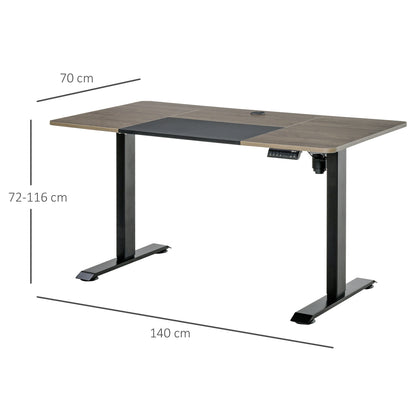 Vinsetto Height Adjustable Electric Standing Desk Stand Up Desk for Home Office Black