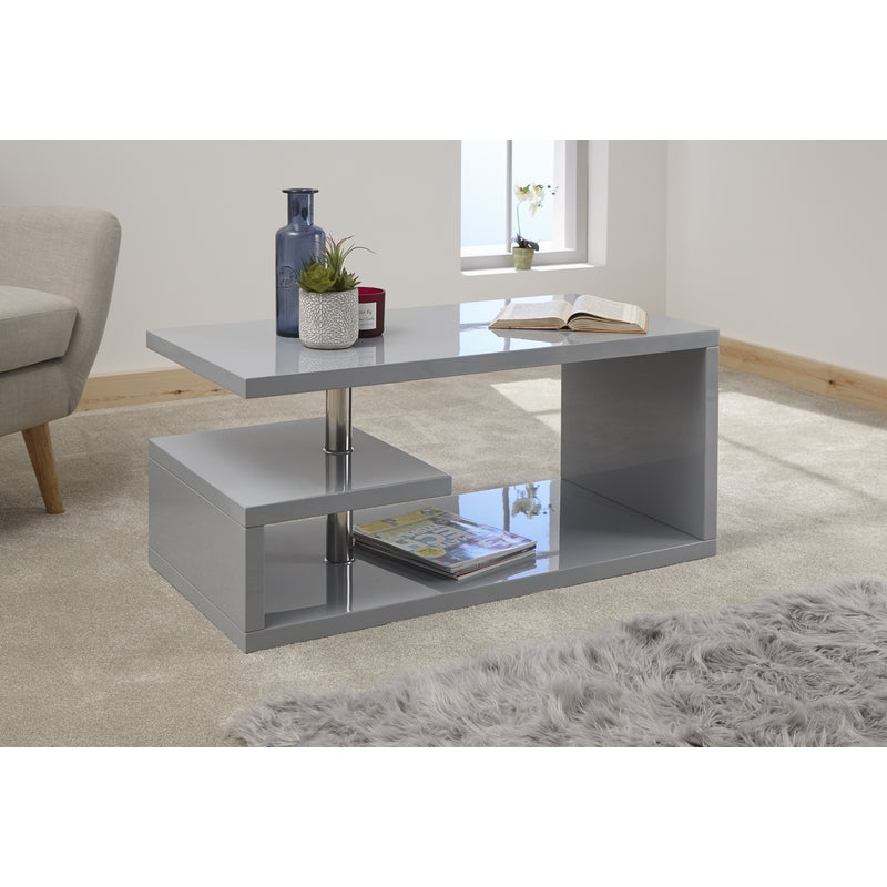 Polar Coffee Table Grey 2 Shelves