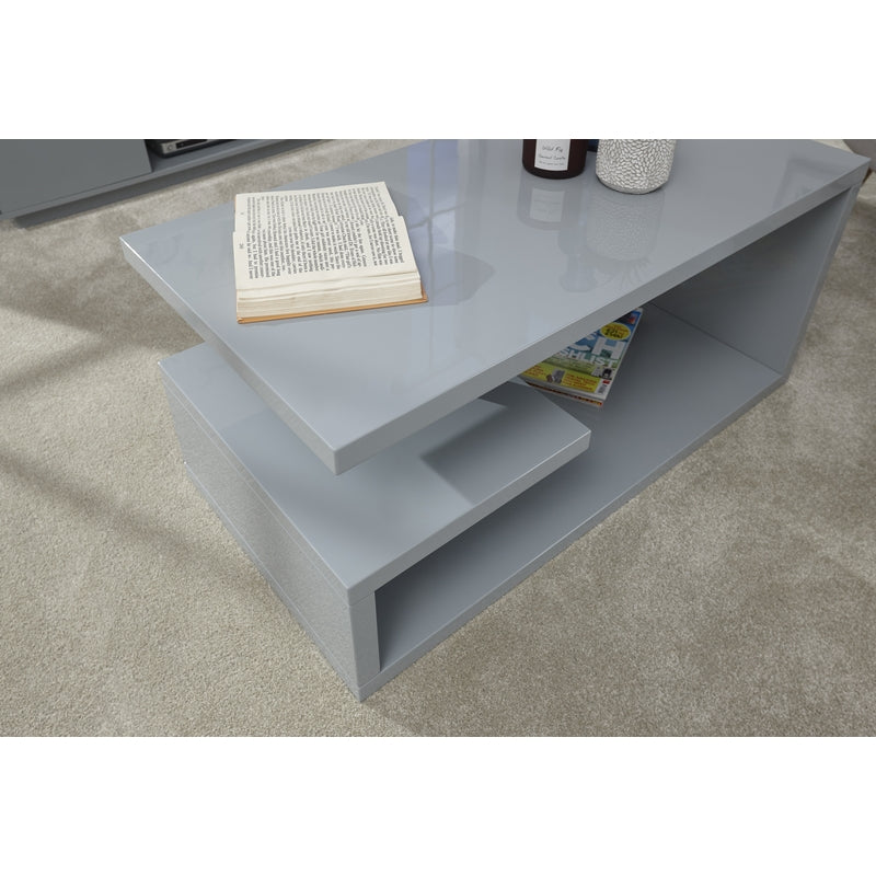 Polar Coffee Table Grey 2 Shelves