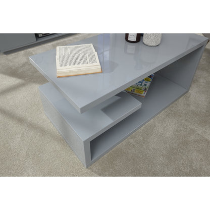 Polar Coffee Table Grey 2 Shelves