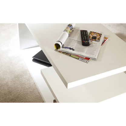 Polar Coffee Table White 2 Shelves