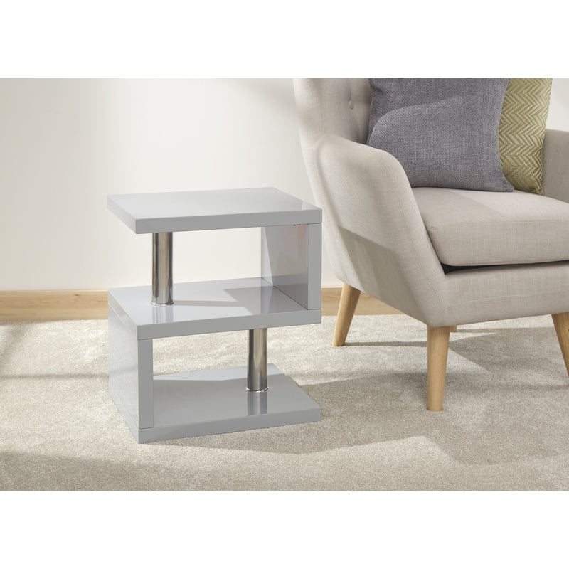 Polar Side Table Grey 2 Shelves