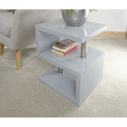 Polar Side Table Grey 2 Shelves