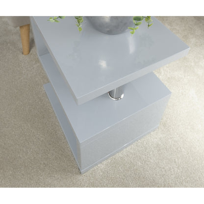 Polar Side Table Grey 2 Shelves