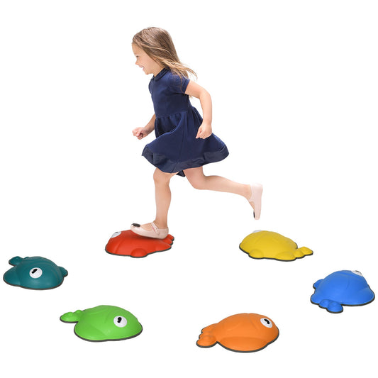 6 Pcs Balance Stepping Stones Kids for Sensory with Non-slip Edge, Stackable Outdoor Indoor Obstacle Course-0