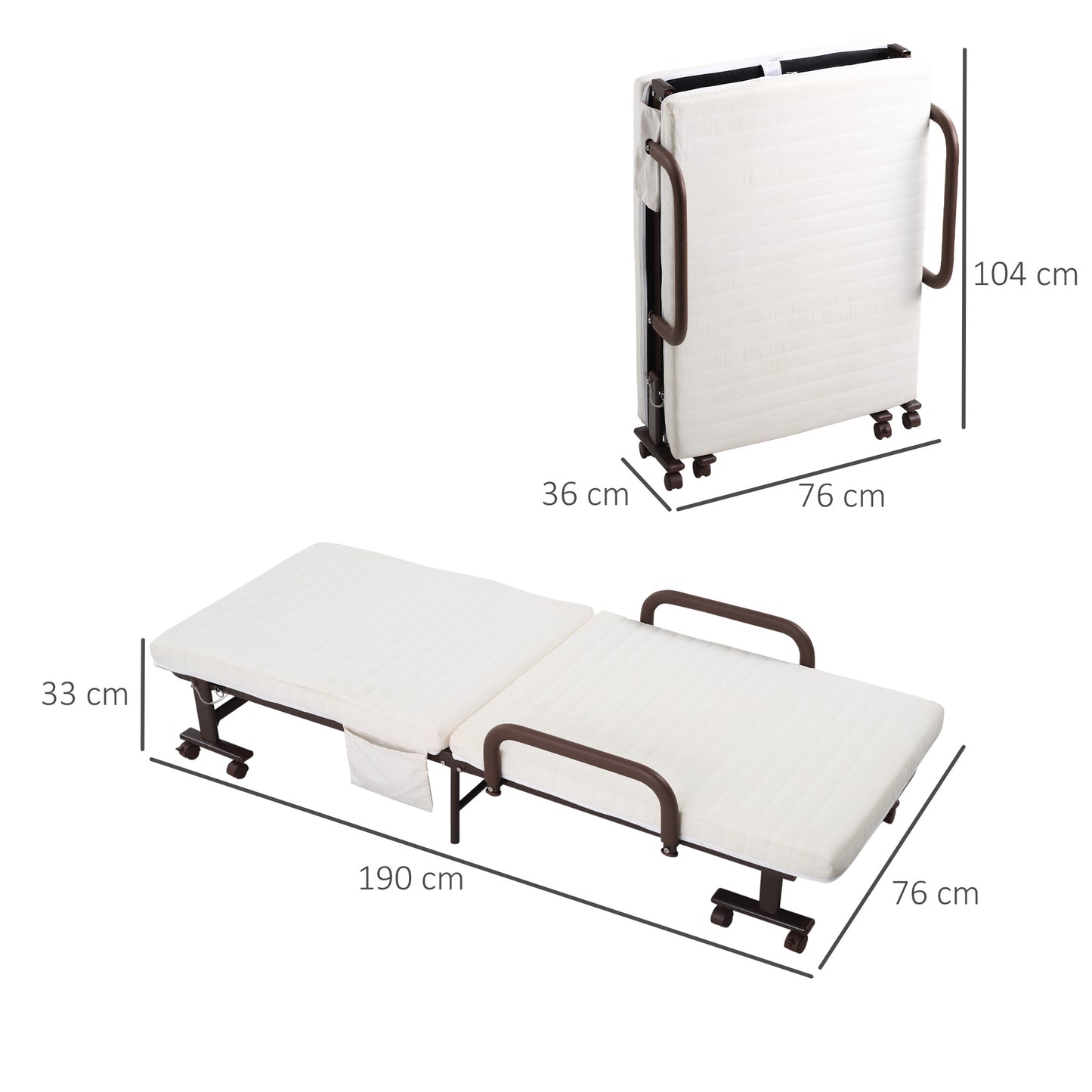 Homcom Folding Bed with Mattress