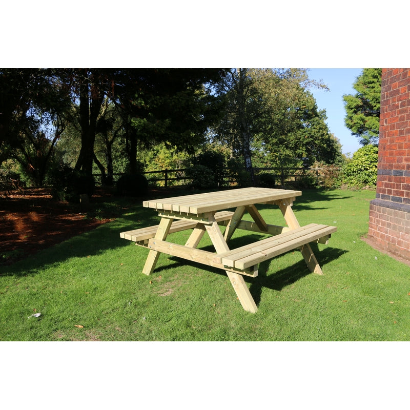 Deluxe Garden Picnic Table by Croft - 6 Seats