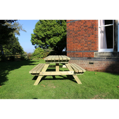 Deluxe Garden Picnic Table by Croft - 6 Seats