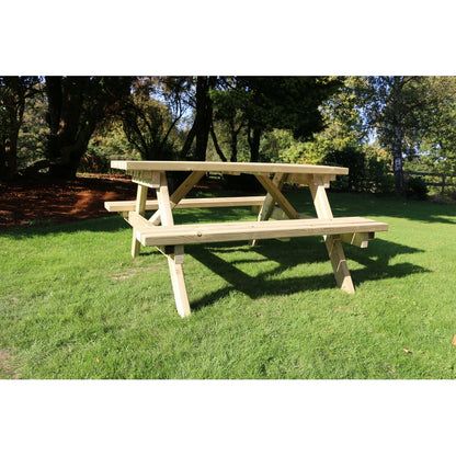 Deluxe Garden Picnic Table by Croft - 6 Seats