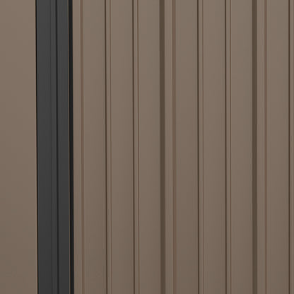 Galvanised 5.3 x 3.1' Single Door Pent Garden Store Steel Brown by Steadfast