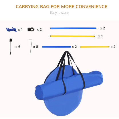 PawHut Adjustable Pet Agility Training Set-Blue/Yellow