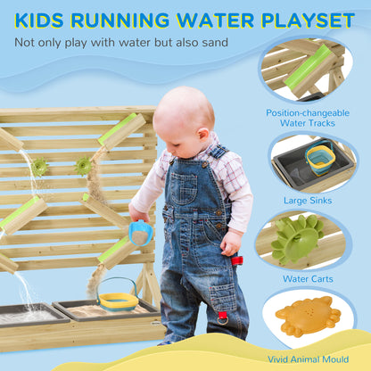 Outsunny Outdoor Kids Running Water and Sand Playset