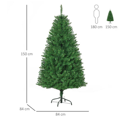 Homcom 5FT Christmas Tree Warm White LED Light Holiday Home Decoration