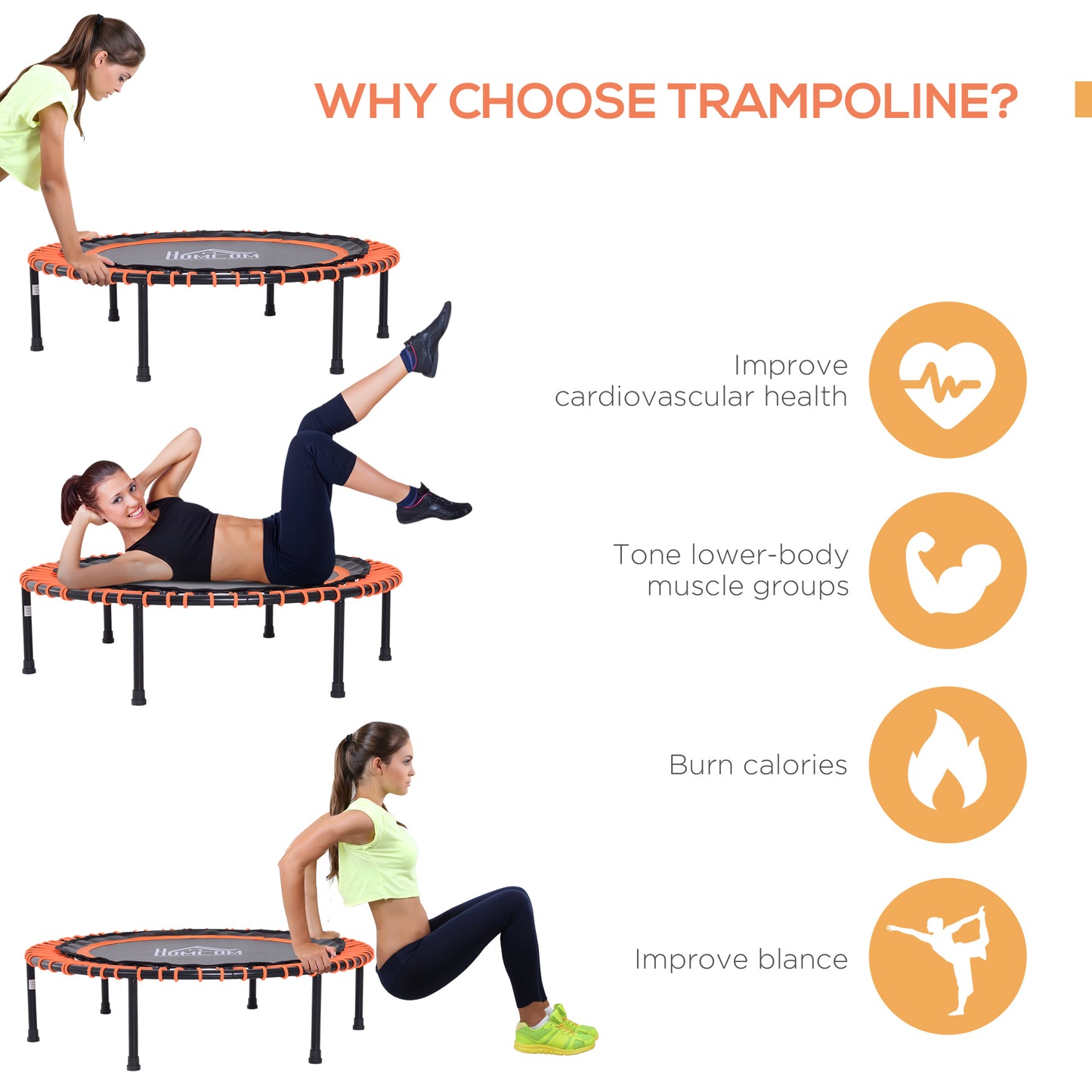 Homcom Mini Trampoline Fitness Trampoline