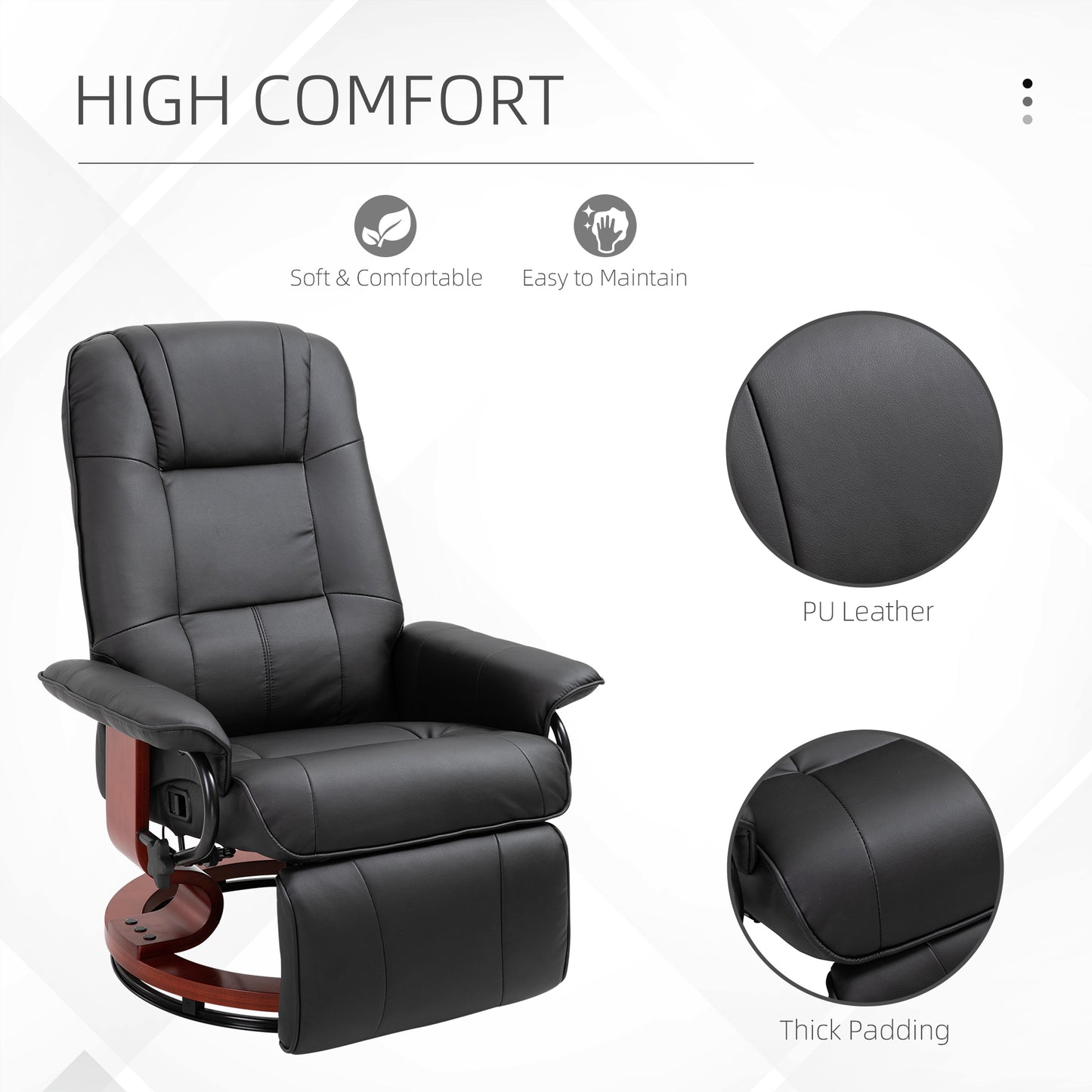 Homcom Faux Leather Manual 145° Recliner Chair