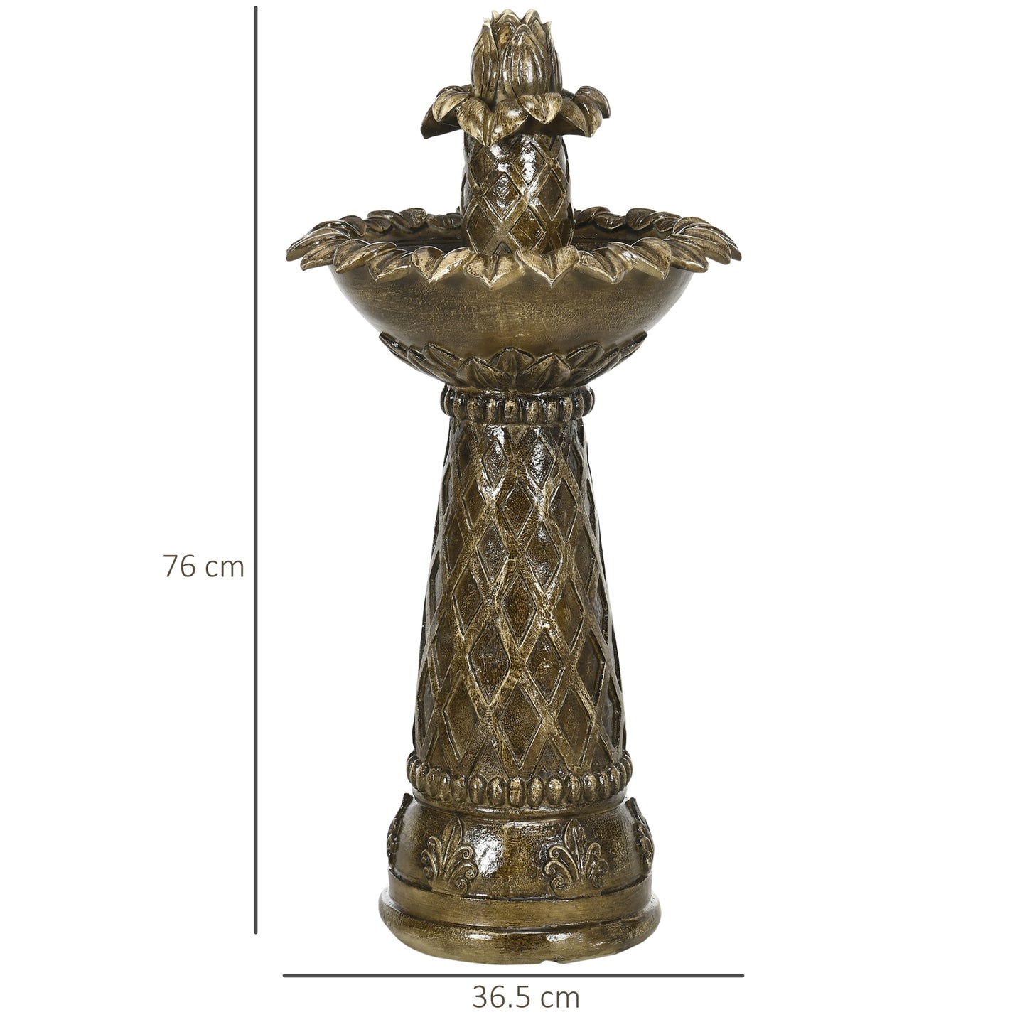 Outsunny 2-Tier Outdoor Waterfall Fountain