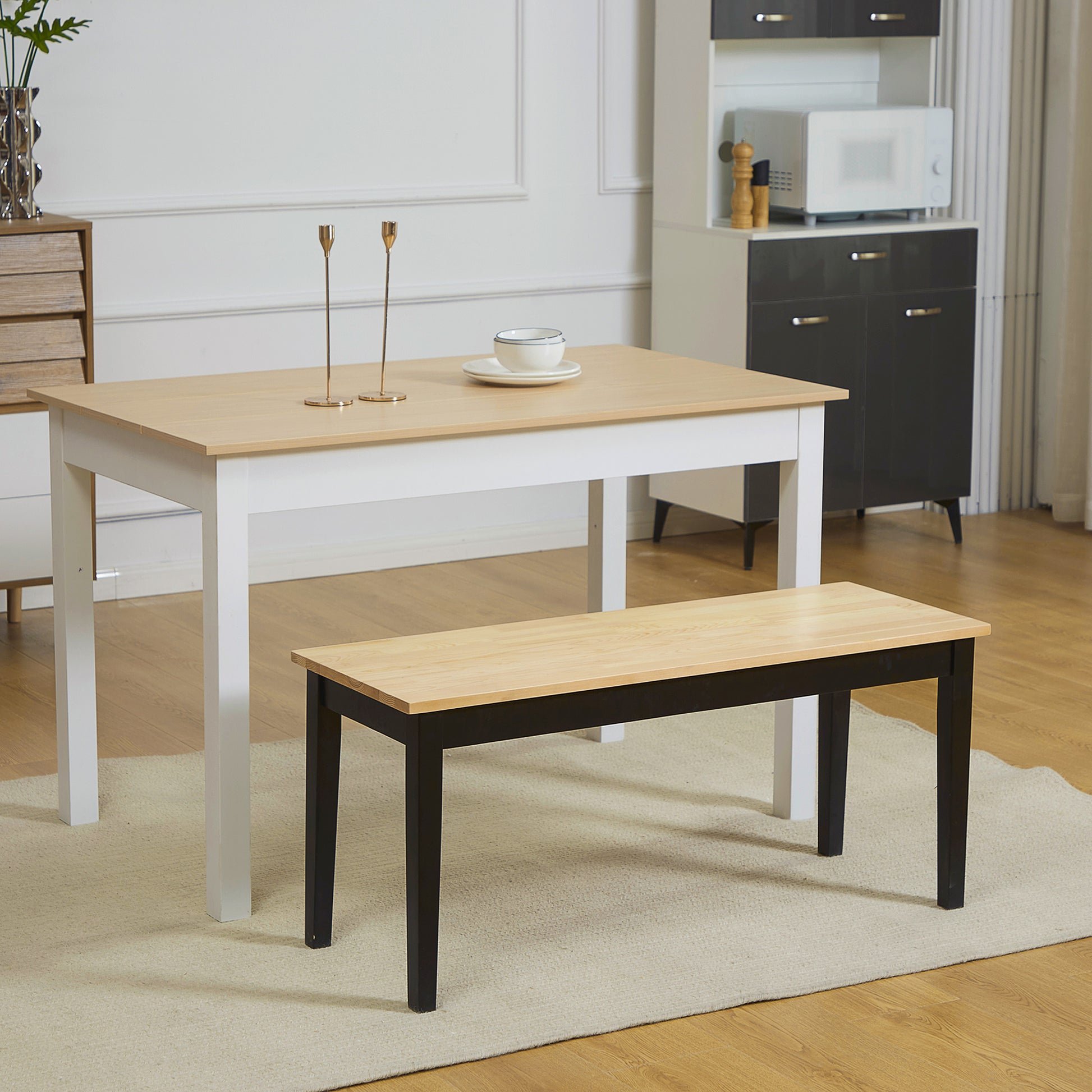 Homcom 102 cm Wood Dining Bench for 2 People