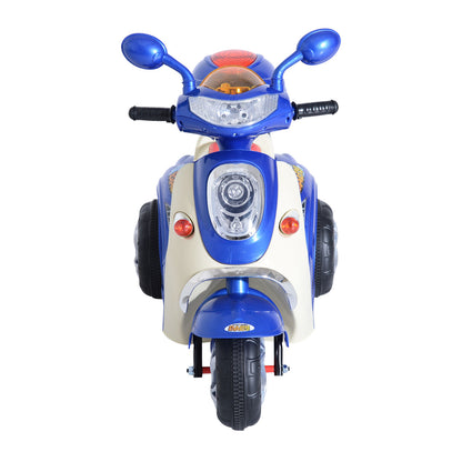 Homcom Plastic Music Playing Electric Ride-On Motorbike w/ Lights Blue