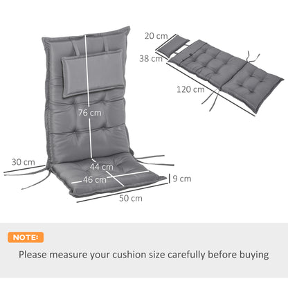 Outsunny Set of 2 Garden Chair Cushion Seat