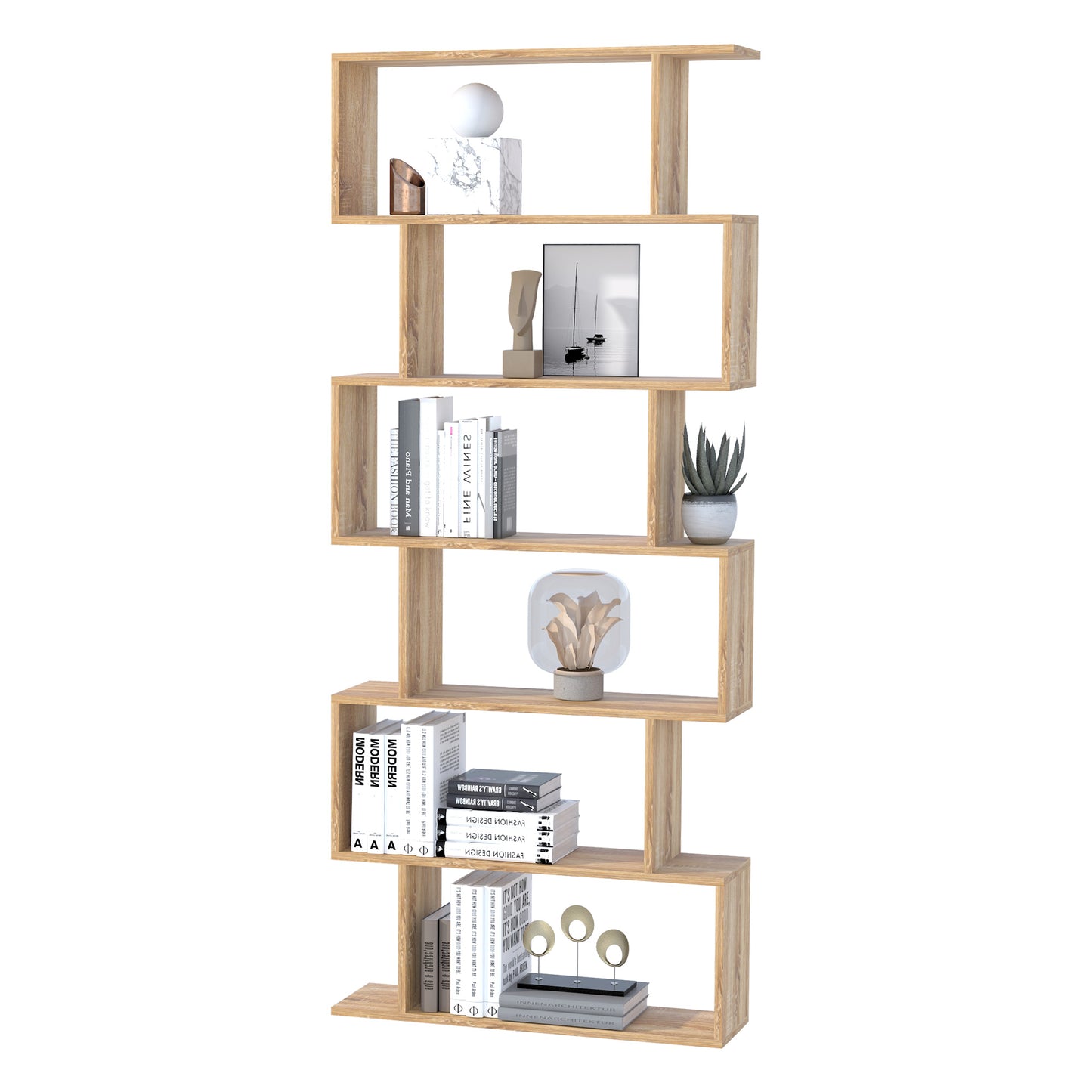 Homcom 6-Tier S-Shaped Shelf Unit