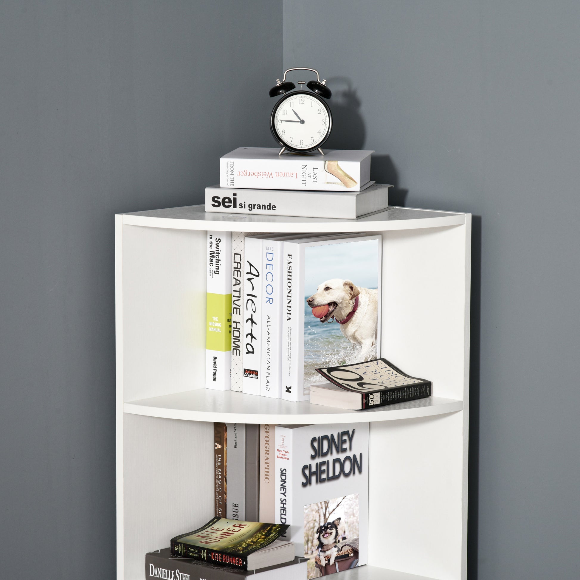 Homcom Four-Tier Corner Storage Unit - White