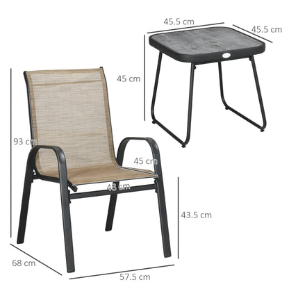 Outsunny 3 Pieces Outdoot Bistro Set