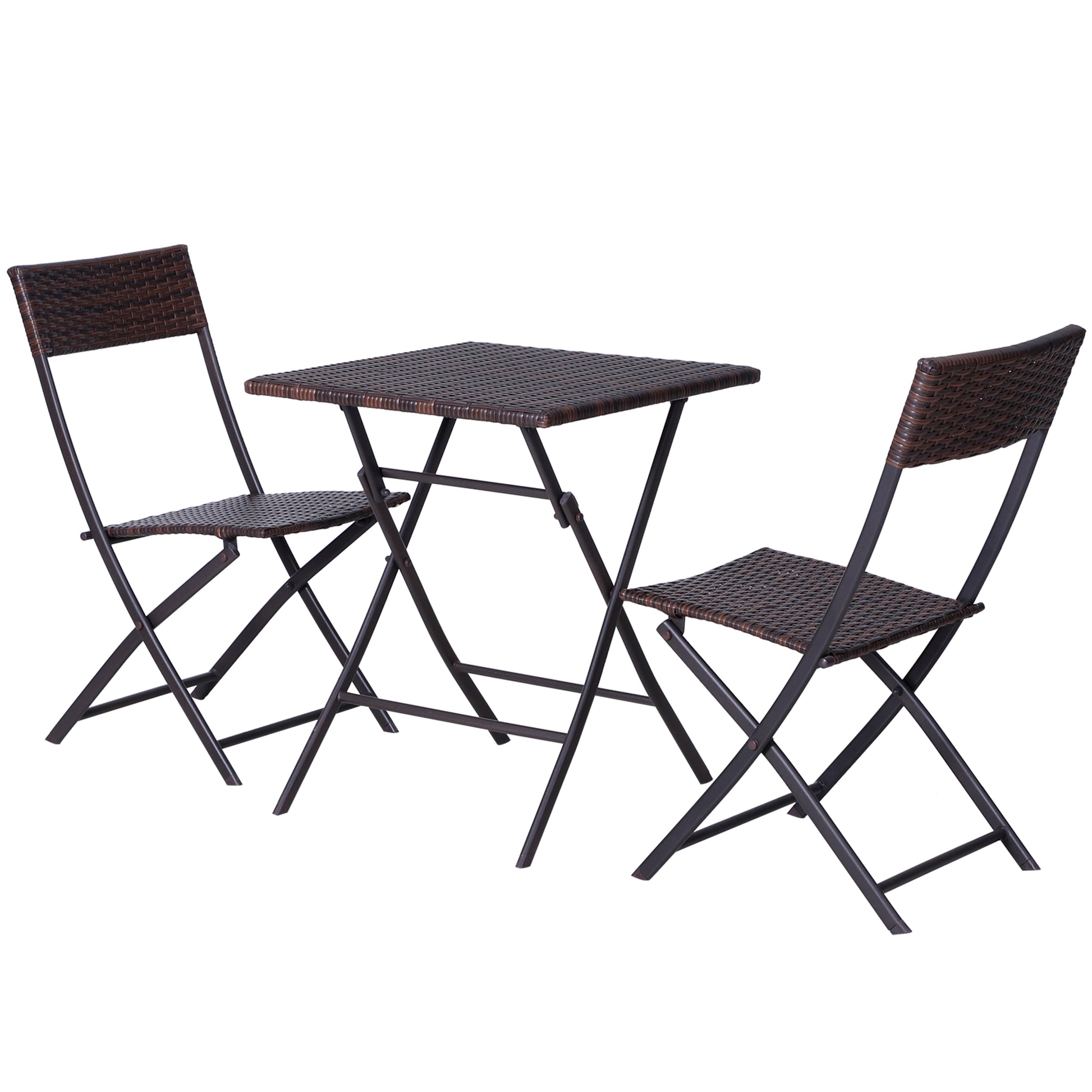 Outsunny 2-Seater Rattan Bistro Set: 1 x table