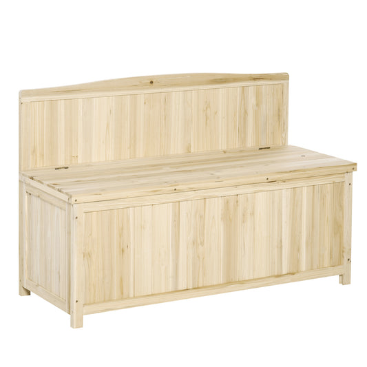 Outsunny Wood Storage Bench for Patio Furniture
