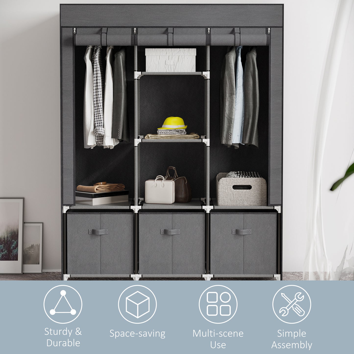 Homcom Fabric Wardrobe for Bedroom