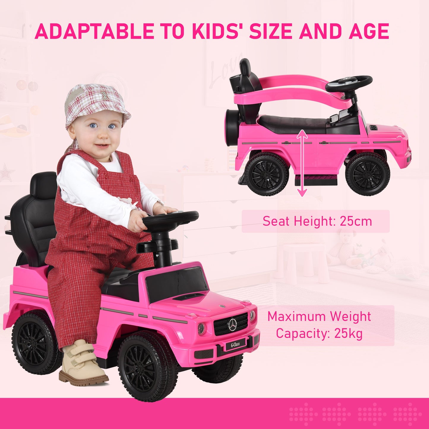 Homcom Benz G350 Ride-On Push Along Car Sliding Walker Floor Slider Stroller Toddler Vehicle