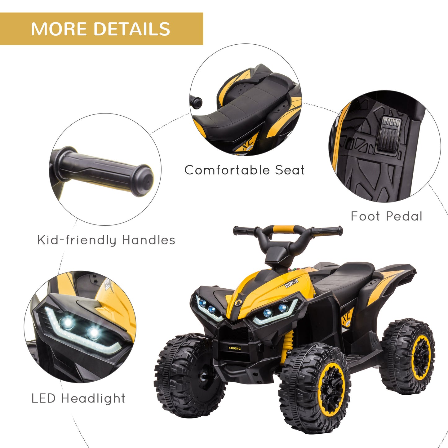 Homcom 12V Quad Bike with Forward Reverse Functions