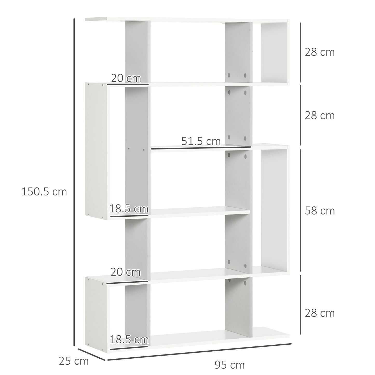 Homcom 5-Tier Bookshelf