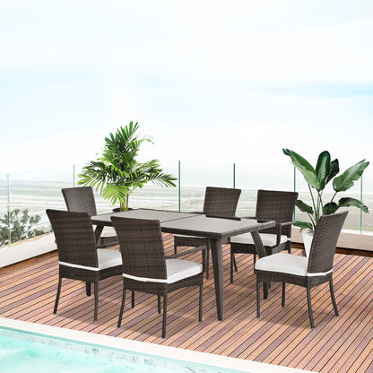 Outsunny 7 Pieces Garden Dining Set