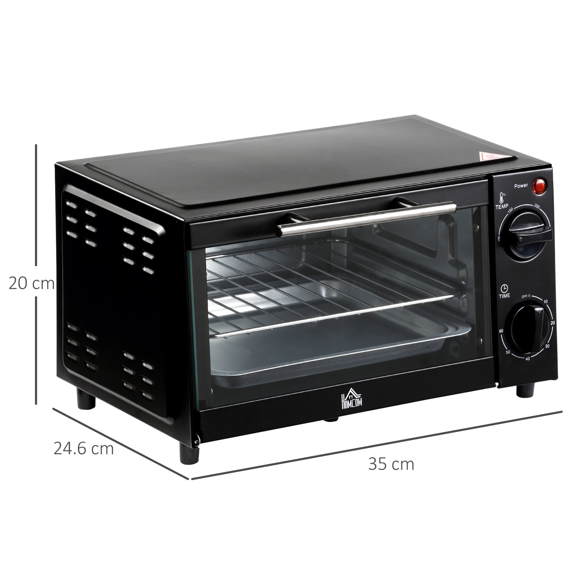 9L 230C Mini Oven With Timer Black by Homcom