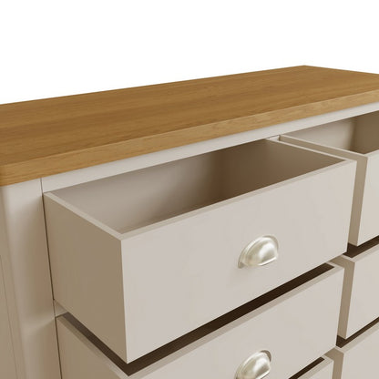 Westbridge Large Chest of Drawers Oak Grey 6 Drawers