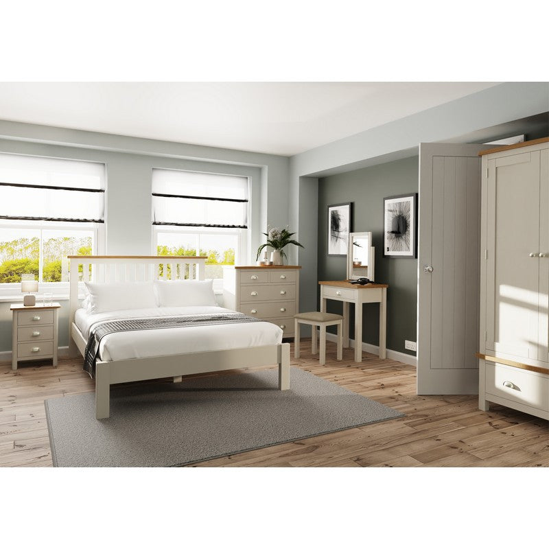 Westbridge Bedside Table Oak Grey 2 Drawers