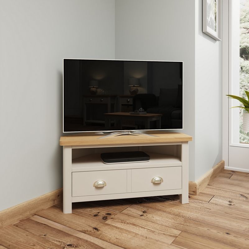 Westbridge TV Unit Oak Grey 1 Shelf 1 Drawer